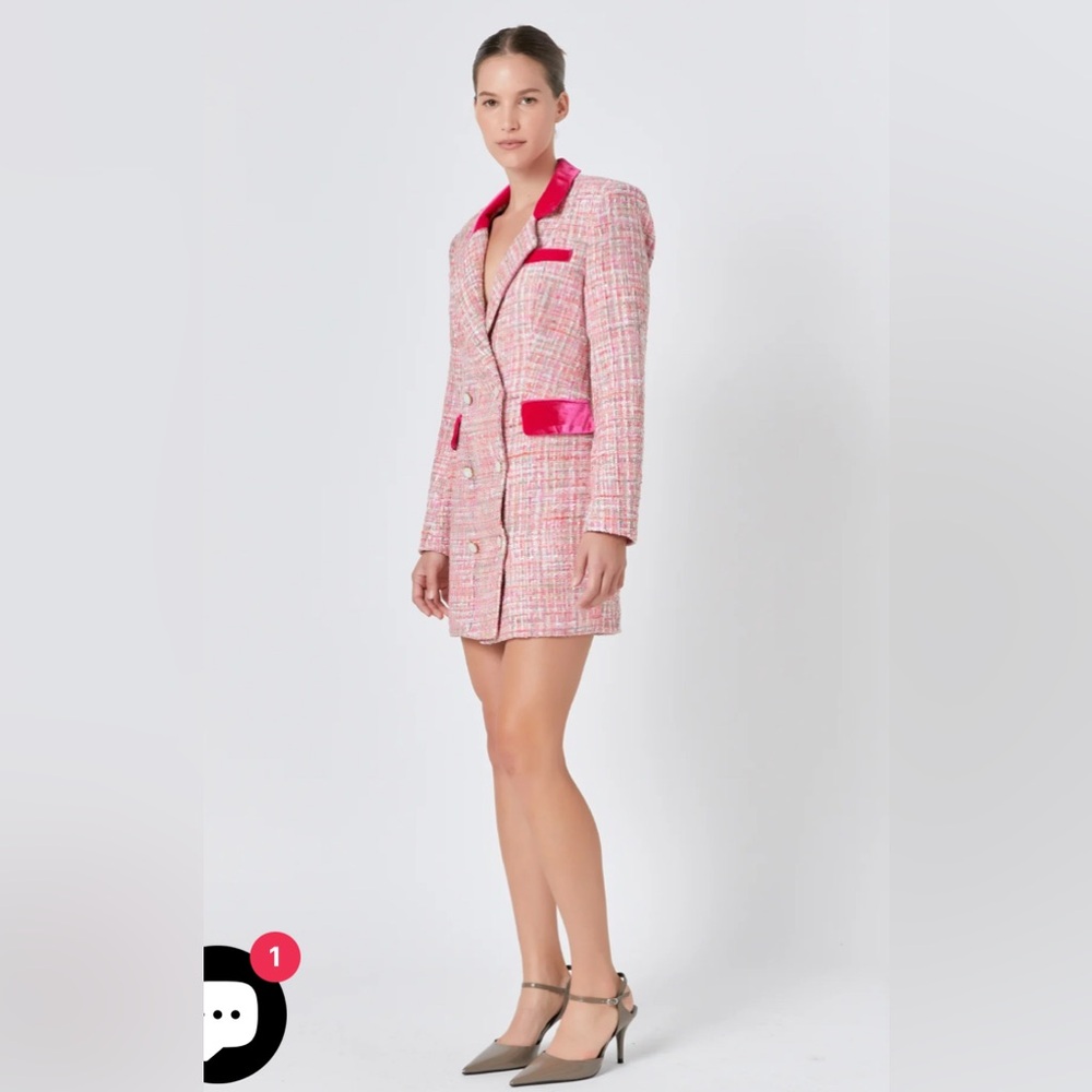 Endless Rose Premium Tweed Blazer Dress